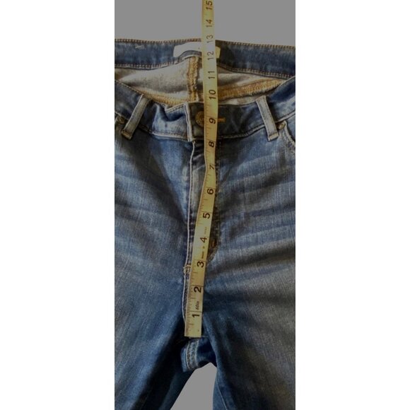 Loft Womens Floral Design Blue Denim Jeans Size 30/10 Curvy Skinny Frayed Hem - Picture 11 of 14